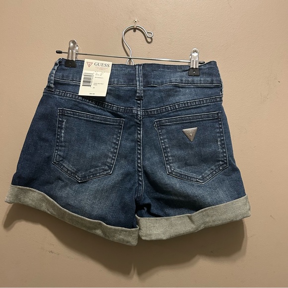 NWT GUESS Monet Cuff, Mid-Rise, Distressed Denim Jean Shorts 25 - Picture 6 of 10